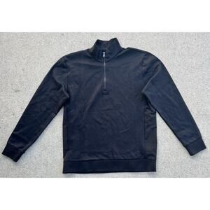 BOSS Sidney Quarter Zip Pullover Black Sweater Men's Size XXL